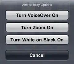Accessibility Options pop-up menu