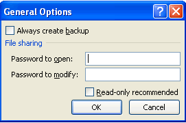 General Option Dialog Box