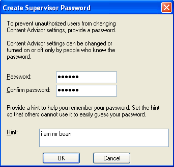 Supervisor Password Dialog Box