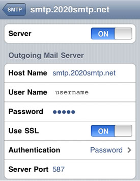 Outgoing Mail Server Area