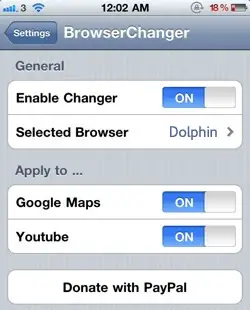 Browser Changer Settings