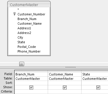 Shows the Output Fields of the Select Query