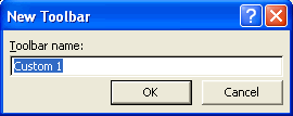 New Toolbar Dialog Box