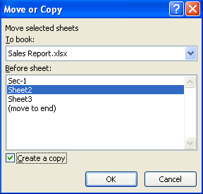 Move or Copy Sheet