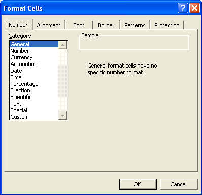 Format Cells dialog box