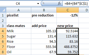 Calculate a price reduction