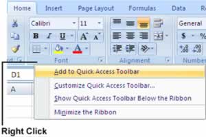 Customize Quick Access Toolbar