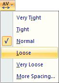 Character Spacing Button