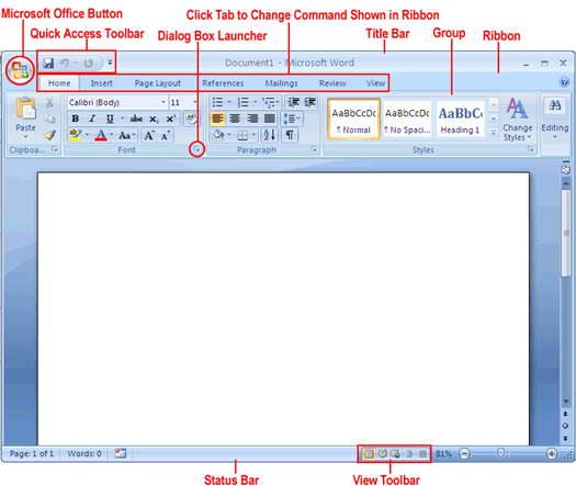 microsoft word toolbar