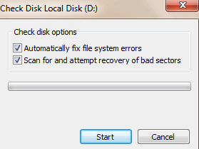 Checking Disk for Errors