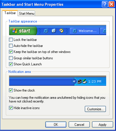 windows xp taskbar for windows 7
